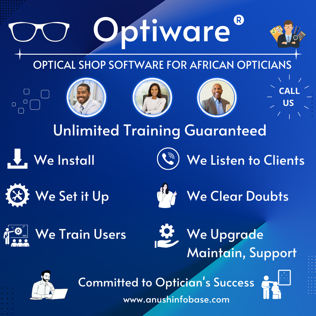 Product image - Optiware  is a ‘high quality optical shop management software’ that helps Optical stores to manage their daily business flow in a very easy manner.
Optiware is designed to manage Sales via Spectacle orders, Contact lens orders, Deliveries, Stocks, plus Barcoding.
Optiware is extremely easy to use for purchases with stock management of Frames, contact Lens, Sunglasses, Solutions, spectacle Orders, delivery & Billing.